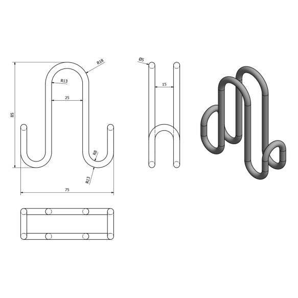 topeltnagi vanni/dušiklaasile paigaldamiseks