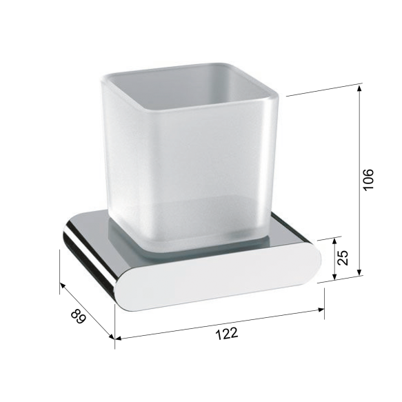 Muki FLORI, matta valkoinen/kirkas lasi