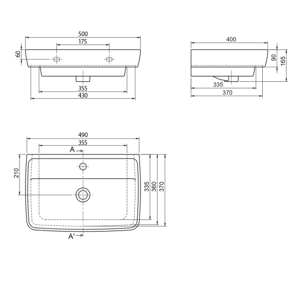 valamu Duru 50x40 cm, valge