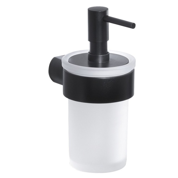 Nestesaippua-annostelija Pyrene, matta musta/matta lasi