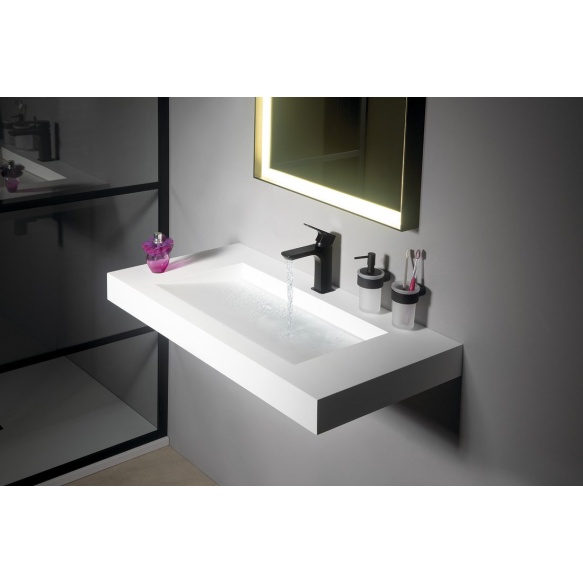 Nestesaippua-annostelija Pyrene, matta musta/matta lasi