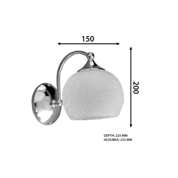 VERITA laevalgusti E27, 40W, 230V, kroom
