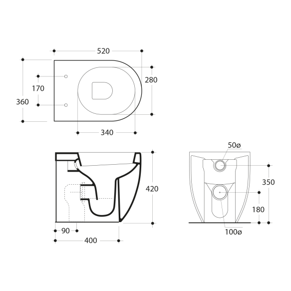 WC FLO 36x42x51,5cm, taha/allajooks