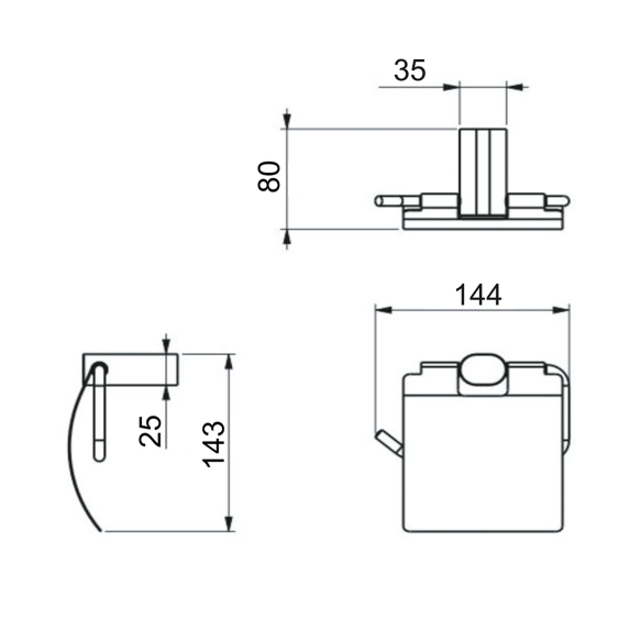 WC-paperiteline FLORI, musta