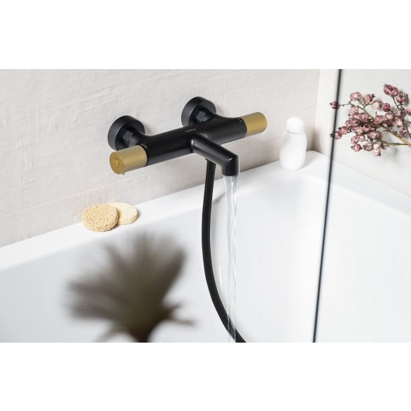 termostaat vannisegisti Solaris, matt must/harjatud kuld