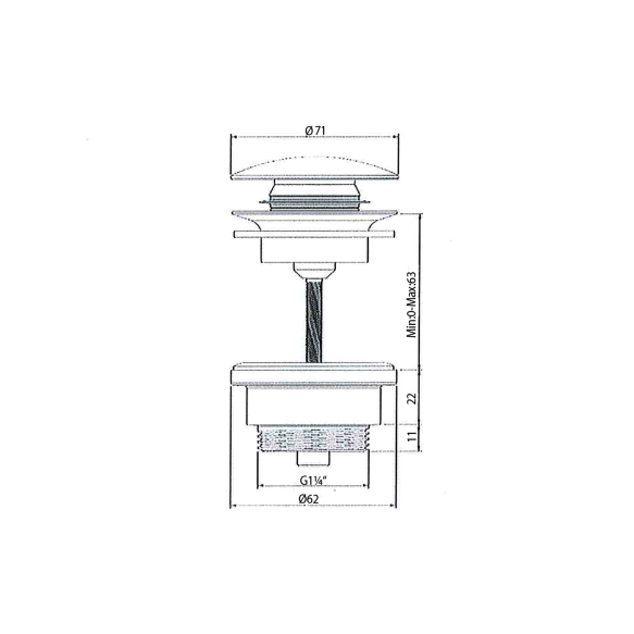 suletav põhjaklapp 5/4´´, keraamiline kork, valge