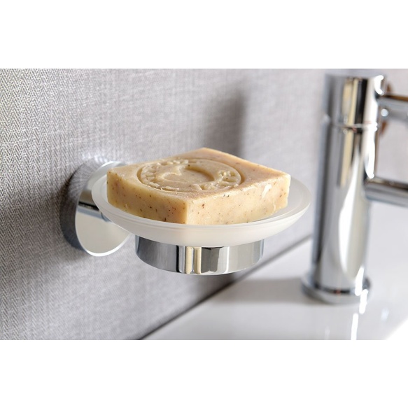 X-ROUND Klaasist seebialus , kroom (110x55x125 mm)