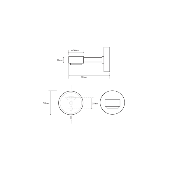 X-ROUND Magnetiline seebialus, kroom (55x55x75 mm)