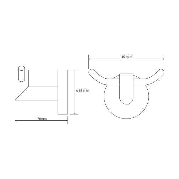 X-ROUND nagi, kroom (80x55x70 mm)