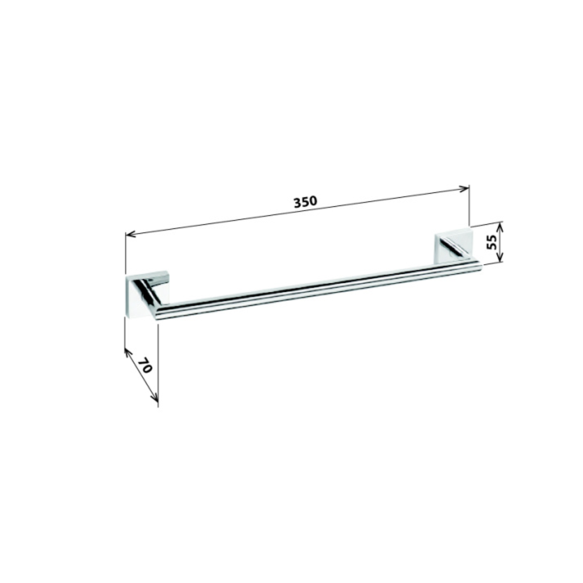 X-SQUARE käterätihoidja 350mm, kroom (355x65 mm)