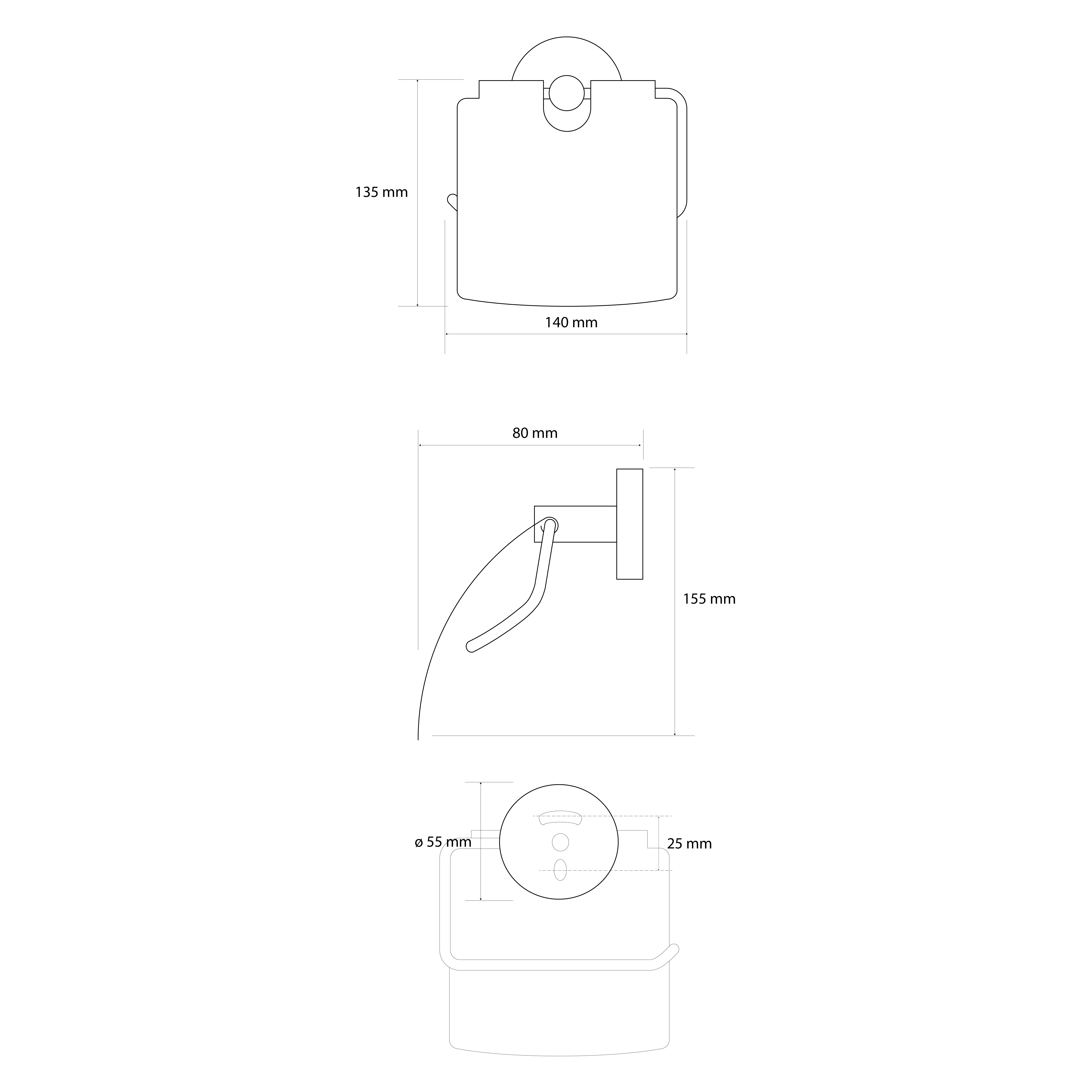 wc paberihoidja X-ROUND, harjatud kuld