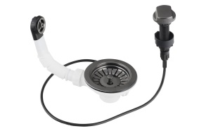 keittiöaltaan pohjaventtiili ja ylivuodon sarja 6/4'', gun metal