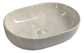 Malja-allas Interia Dalma, 590x420x140mm, beige, pohjaventtiili ei kuulu toimitukseen