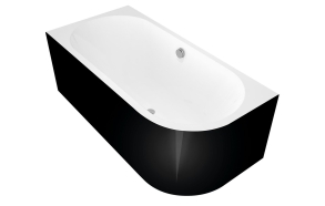 monoliittinen kylpyamme ASTRA L 160x75x60cm, valkoinen/musta