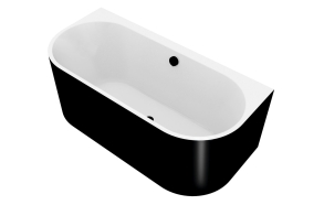monoliittinen kylpyamme ASTRA DL 160x75x60cm, valkoinen/musta
