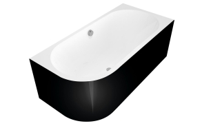 monoliittinen kylpyamme ASTRA R 160x75x60cm, valkoinen/musta
