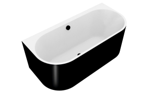 monoliittinen kylpyamme ASTRA DR 160x75x60cm, valkoinen/musta