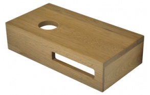 Tammipuusta valmistettu pesualtaan hylly 400x210x100 mm, vasen