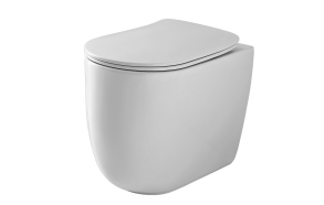 WC-istuin Kerasan Nolita 5318 Rimless, lattiamalli, S/P-lukko, valkoinen Tech (antibakteerinen pinta)