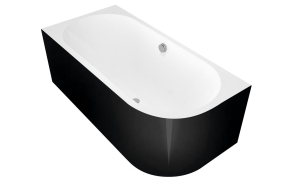 monoliittinen kylpyamme VIVA L 170x75x60cm, valkoinen/musta