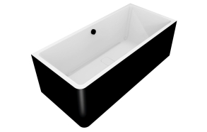 monoliittinen kylpyamme Marlene Curve R 185x85x63 cm, valkoinen/musta
