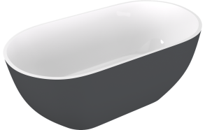 kivimassa kylpyamme Reduta 150x75x58 cm, valkoinen/matta antrasiitti