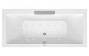 poreamme  CASCATA  185x85x45cm,  ruostomaton teräs vesiputousjuoksuputki,  Highline Hydro-Air,  kromi