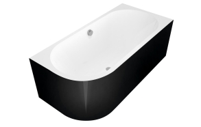 monoliittinen kylpyamme VIVA R 170x75x60cm, valkoinen/musta