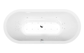 poreamme  VIVA O  175x80x47cm,  Highline Hydro-Air,  kromi