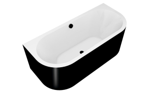monoliittinen kylpyamme Viva D 170x75x60cm, valkoinen/musta