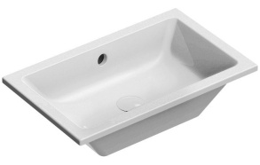 upotettava pesuallas KUBE X 60x37cm, tasaiseksi hiottu pohja, valkoinen ExtraGlaze