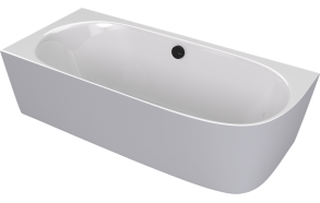 kivimassa kylpyamme Sussi Corner L 160x70x50 cm, valkoinen/matta harmaa