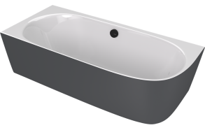 kivimassa kylpyamme Sussi Corner L 160x70x50 cm, valkoinen/matta antrasiitti