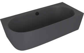 kivimassa kylpyamme Sussi Corner R 160x70x50 cm, matta antrasiitti