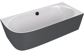 kivimassa kylpyamme Sussi Corner R 160x70x50 cm, valkoinen/matta antrasiitti