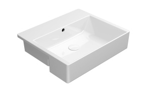 upotettava pesuallas KUBE X 55x47cm, ei hanareikää, valkoinen ExtraGlaze