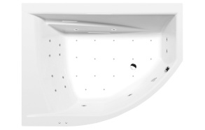 poreamme  TANDEM L  170x130x50cm,  Active Hydro-Air,  kromi