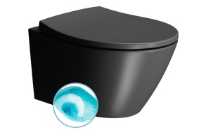 seinä-wc Modo Swirlflush, 37x52 cm, musta dual-matt