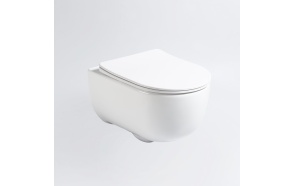 seinä-wc Interia 2361 Rimless soft-close -kannella, valkoinen