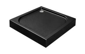 suihkuallas, 80x80x16, matta musta