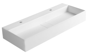kivimassa pesuallas 2 hanareikää Cubis 100x40 cm, valkoinen