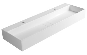 kivimassa pesuallas 2 hanareikää Cubis 120x40 cm, valkoinen