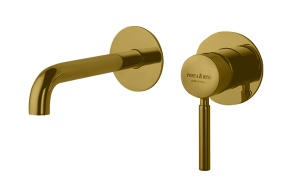 upotettava pesuallashana Form A seinälle, 25 cm juoksuputki,  PVD harjattu messinki