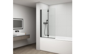 ammeseinä Rota Black 1200 mm, kirkas lasi