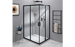 Suihkunurkka SIGMA SIMPLY BLACK 1000x900mm (L/R), kirkas lasi