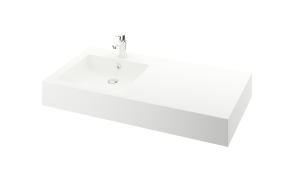 tasoallas Credo 120 cm korkeus 15 cm, vasen, mattavalkoinen