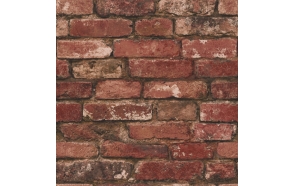 Rustic Brick Sidewall, Red