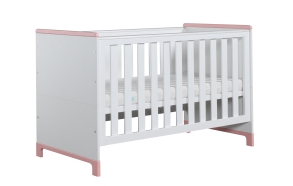 vauvansänky-sänky Mini, 140x70, valkoinen+pinkki