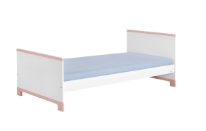 sänky, 200x90 cm, valkoinen+pinkki
