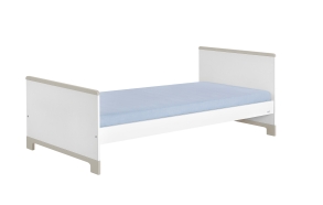 sänky, 200x90 cm, valkoinen+harmaa